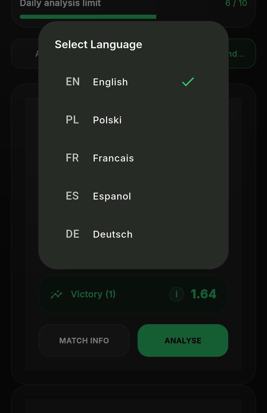 Pro metrics in the ValueBet app
