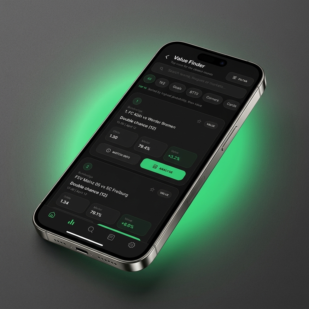 ValueBet Value Finder app screen